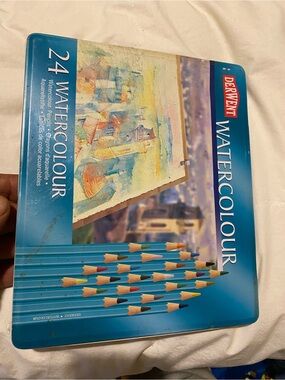 Watercolour 24-Piece Pencil Set - Blue Tin
